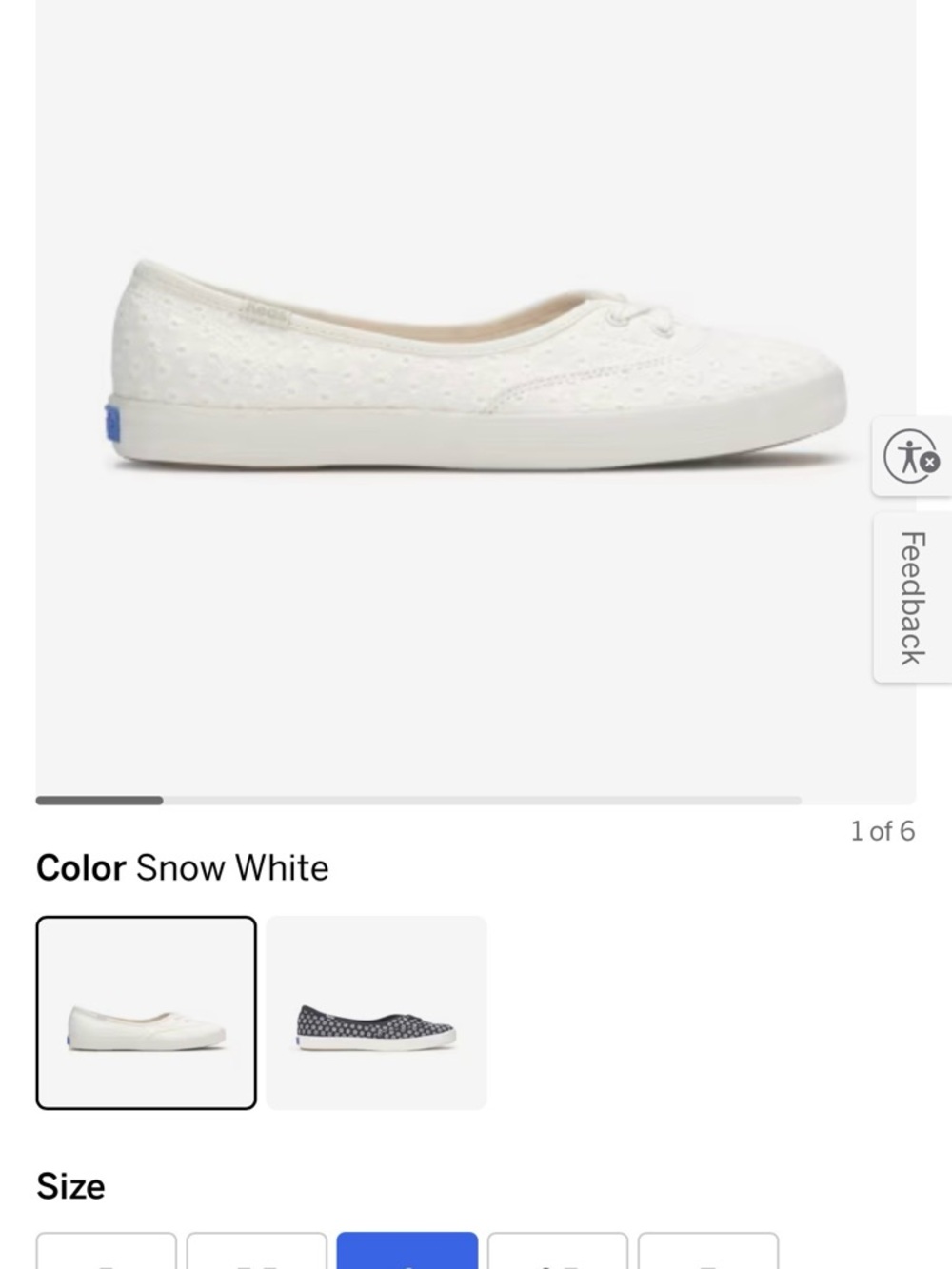 Keds Women's White Lace-Overlay Ballet Flats - Picture 7 of 7
